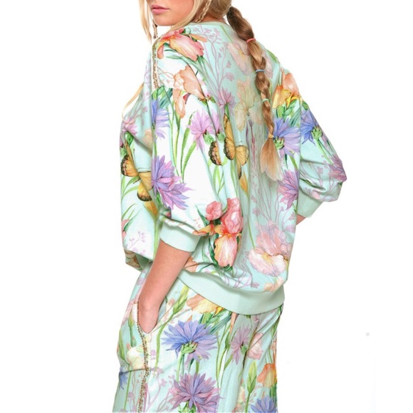 Aratta Iris Sweatshirt • Reg $146 NWT • Hand Beaded • Floral • Butterfly - Picture 4 of 5